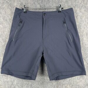 Mack Weldon Shorts Mens Medium Navy Performance Stretch Athletic Zip Pockets